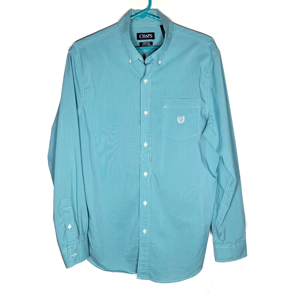 Blue Chaps button down M longsleeve stretch casual